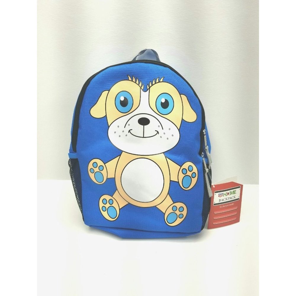 Backpack Youth Puppy Dog By Home Adjustable Straps Storage Carry Handle Blue A2